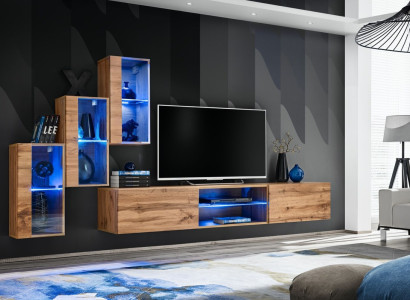 Modern Möbel Wohnwand Designer Set 4tlg Wand Regale Einrichtung Neu